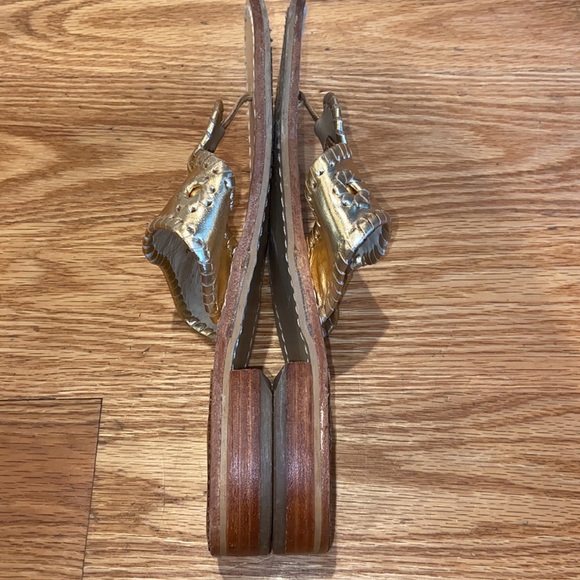 Jack Rogers Gold Flat Jack Sandals - Picture 8 of 13